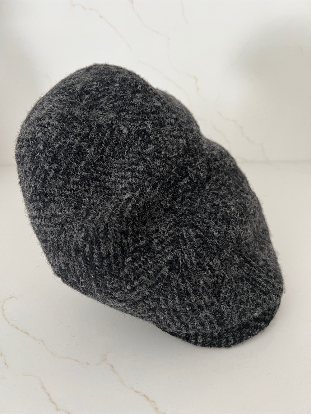 Stetson Gray Textured Wool Flat Newsboy Cap